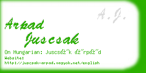 arpad juscsak business card
